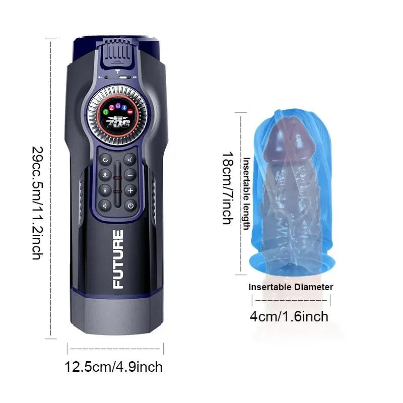 Leten Future Pro Gen 3 Automatic Telescopic Rotating Heating Male Masturbator Future Pocket Pussy