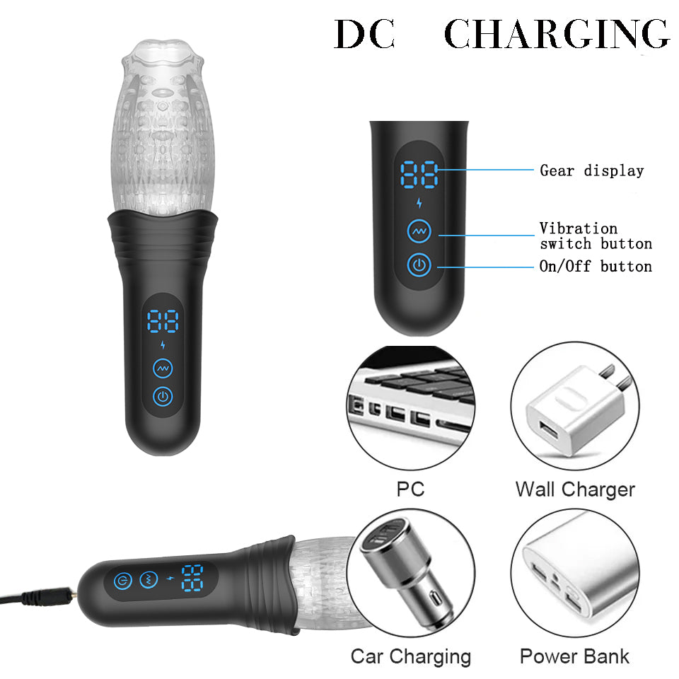 2024 New - Gawk Gawk 3000 Gluck Gluck 3000 Gauk Gauk 3000 Gwak Gwak 3000 Machine 360° Telescopic & Rotating & Vibrating Supre Enjoy Men’s Masturbation Cup