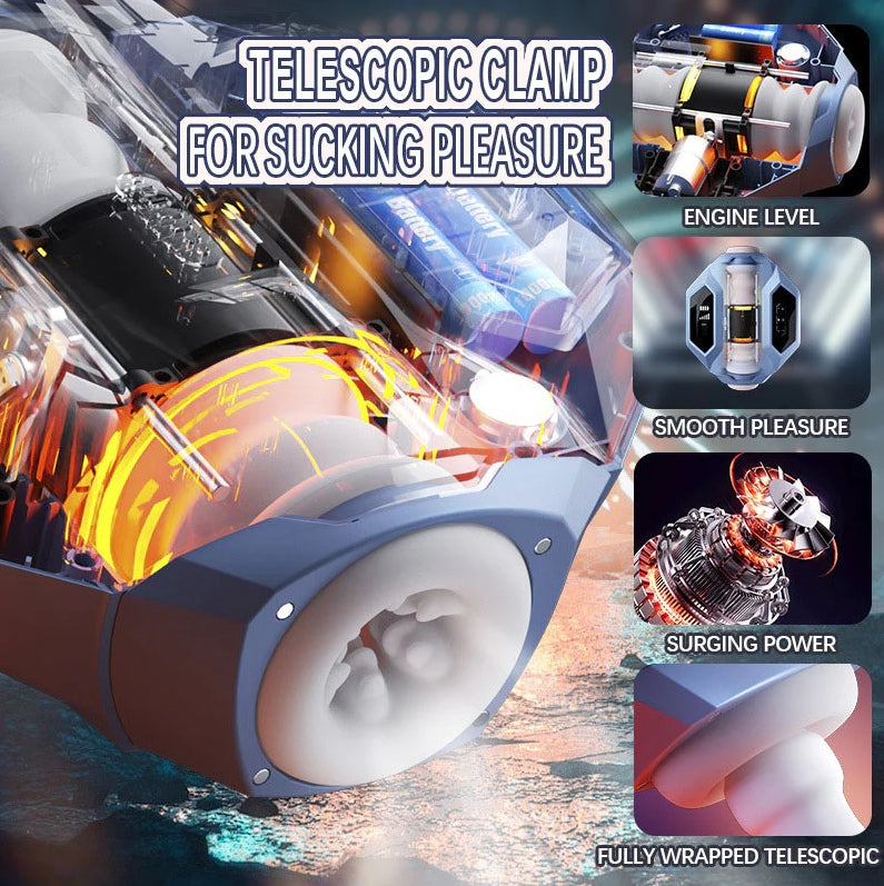 Galaxy Battleship Telescopic & Suction Heated Men's Masturbator
