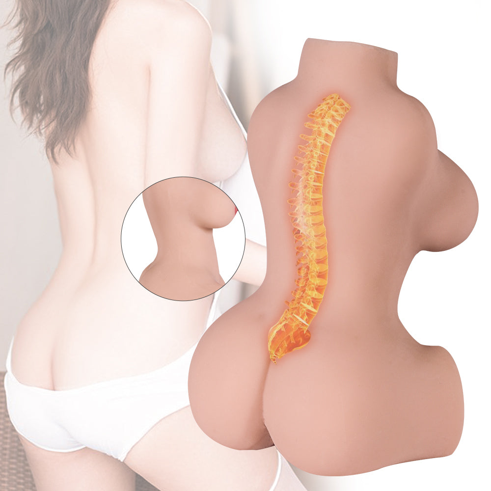 3 in 1 Dual-Entrances Realistic Busty Doll Male Masturbator with Breast Pussy Ass