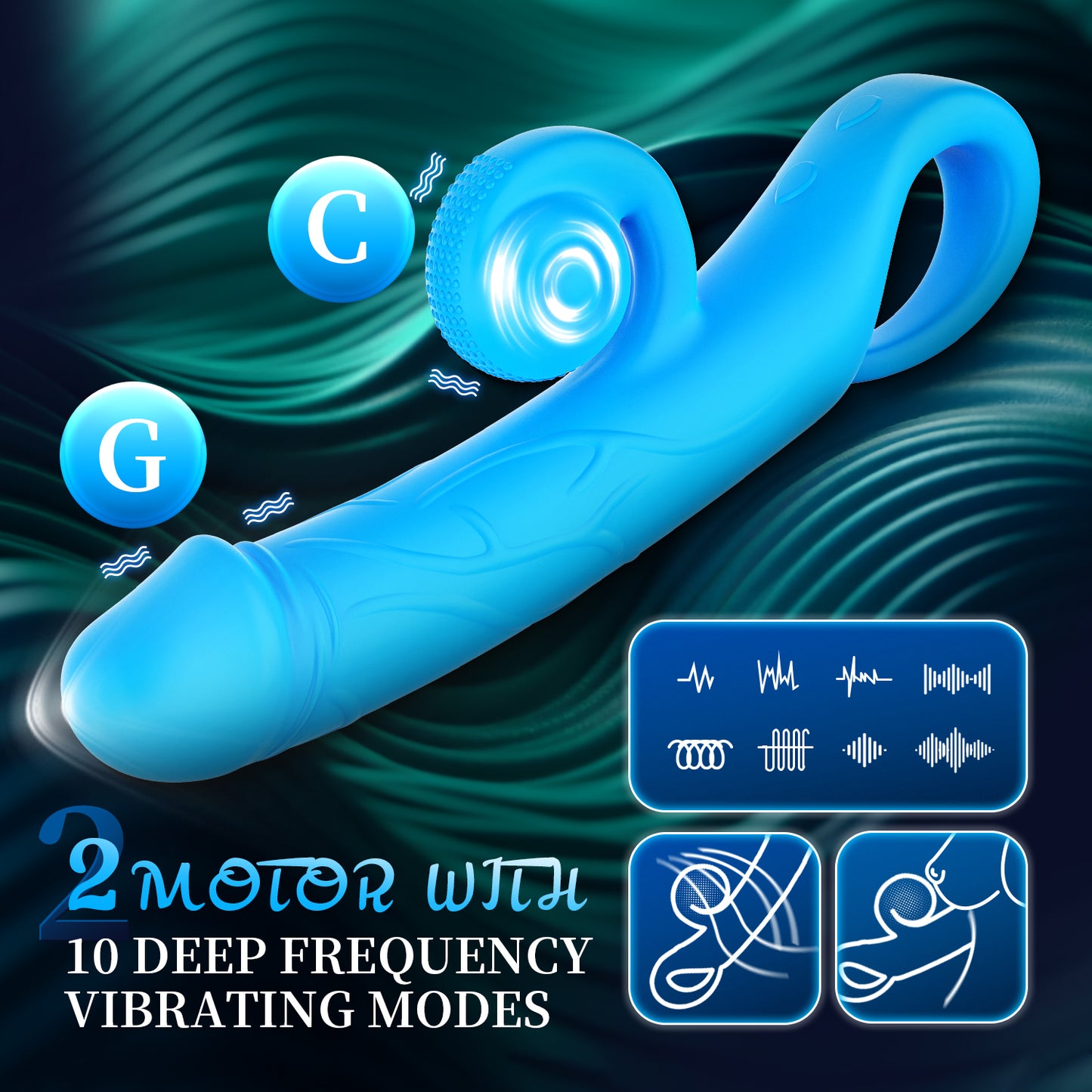 The Snail Vibe G-spot vibrator, a female sex toy with 10 vibration modes and 10 snail modes