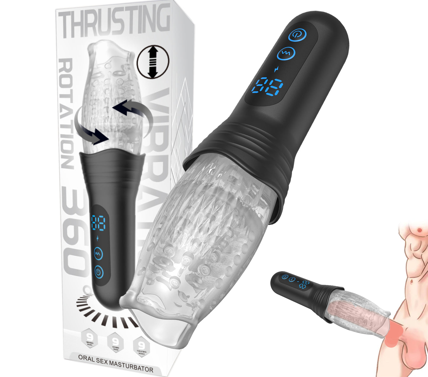 2024 New - Gawk Gawk 3000 Gluck Gluck 3000 Gauk Gauk 3000 Gwak Gwak 3000 Machine 360° Telescopic & Rotating & Vibrating Supre Enjoy Men’s Masturbation Cup