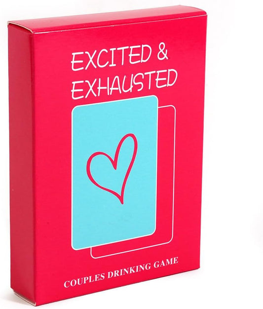 Sex Couples Drinking Game for Adults - Excited & Exhausted, Romantic Game for Couples - Perfect Date Night Ideas