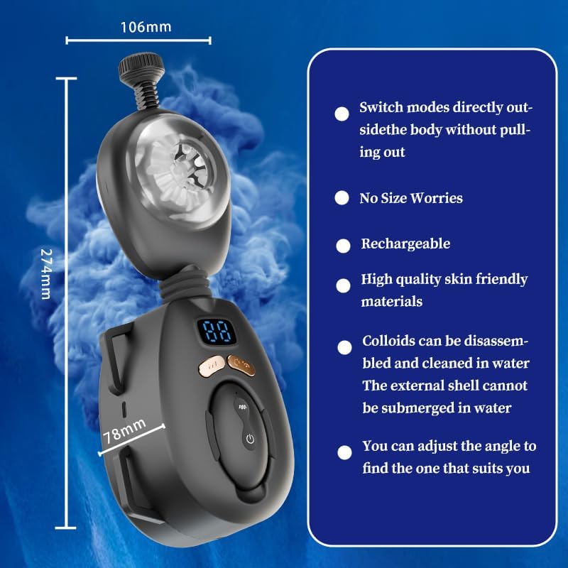 Wearable Automatic Male Masturbator with Removable Belts, Wordone LCD Display Adjustable Males Sex Toys Penis Pump/Male Stroker, Adult Sex Toys for Men, Real Blowjob Sex Machine for Men's Pleasure