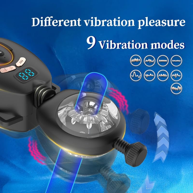 Wearable Automatic Male Masturbator with Removable Belts, Wordone LCD Display Adjustable Males Sex Toys Penis Pump/Male Stroker, Adult Sex Toys for Men, Real Blowjob Sex Machine for Men's Pleasure