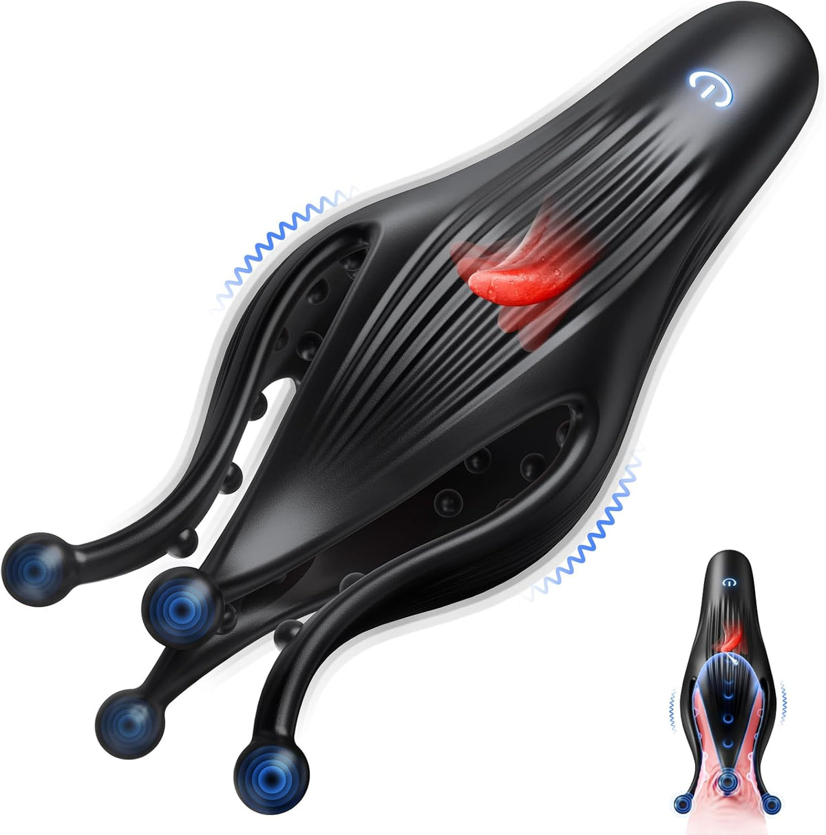 Male Sex Toy Penis Vibrator - EINSEO Male Masturbator Sex Toys for Men Stroker with 10 Licking & Vibrating for Glans Nipple 360° Wrapped Stimulation, Tentacle Vibrator Adult Toy S&M Floggers