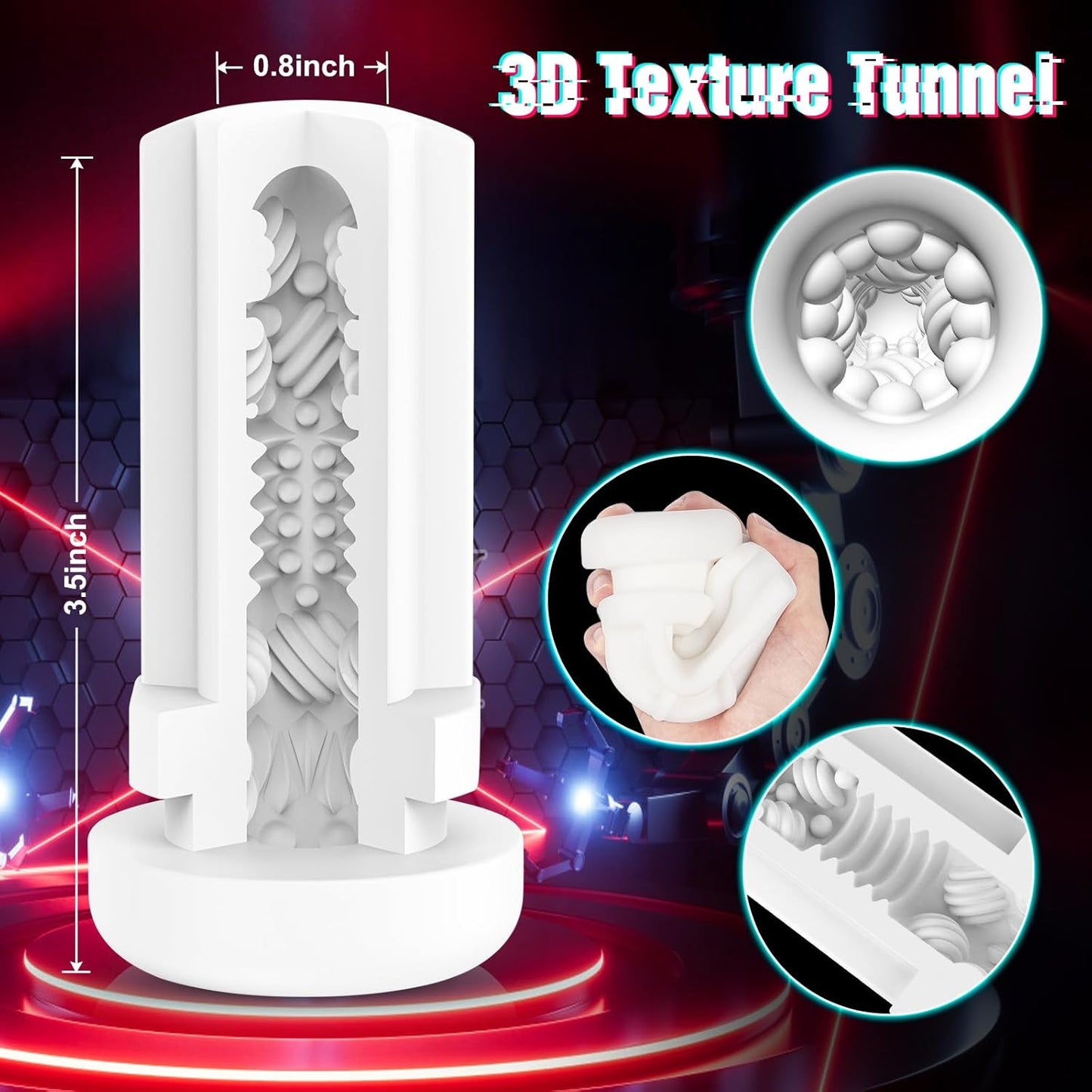 ON-FIRE Automatic Male Masturbator Adult Toys Male Masturbators with 4 Thrusting &4 Sucking &10 Vibrating Modes