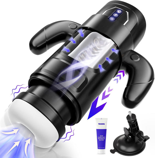 Cafatop Male Masturbator Sex Toys- Electric Men Sex Toys with 6 Thrusting & 3 Suction, Automatic Sucking Male Masturbation Cup with Handle, Penis Pump Pocket Pussy Stroker Vibrator for Adult Men