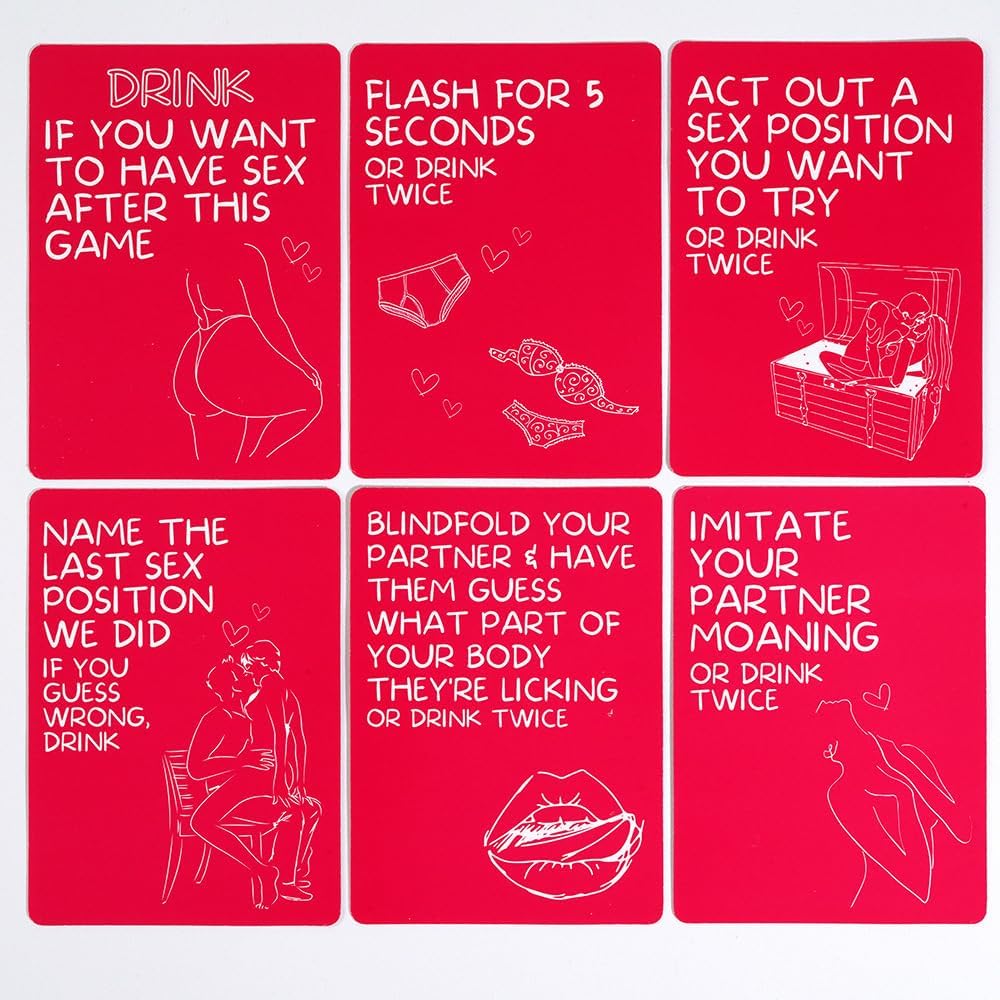 Sex Couples Drinking Game for Adults - Excited & Exhausted, Romantic Game for Couples - Perfect Date Night Ideas