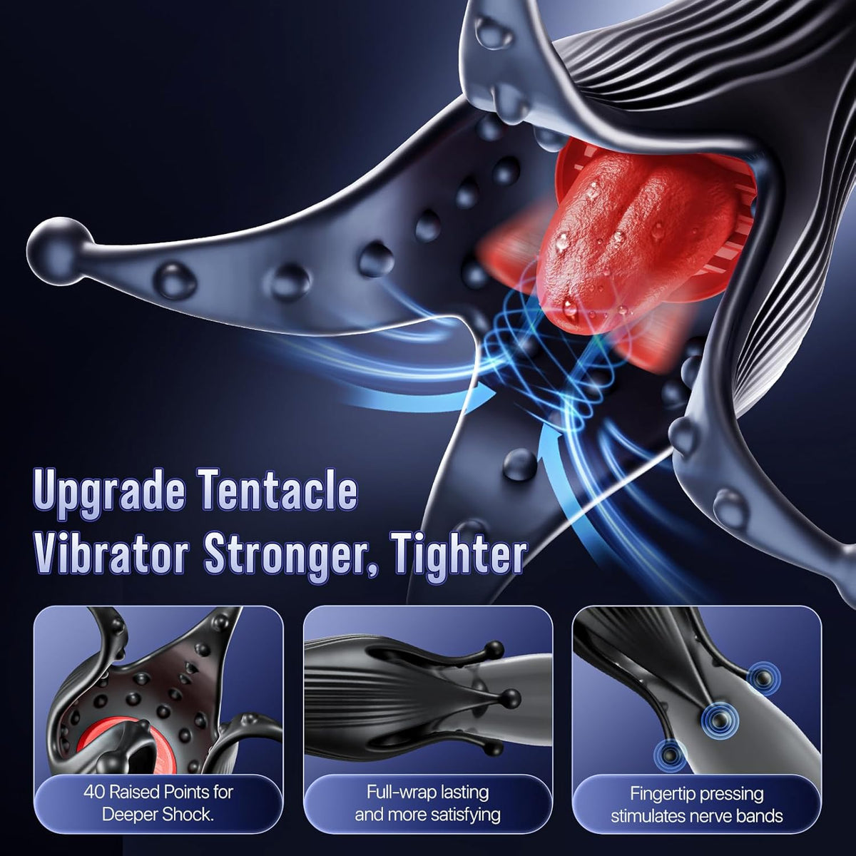 Male Sex Toy Penis Vibrator - EINSEO Male Masturbator Sex Toys for Men Stroker with 10 Licking & Vibrating for Glans Nipple 360° Wrapped Stimulation, Tentacle Vibrator Adult Toy S&M Floggers