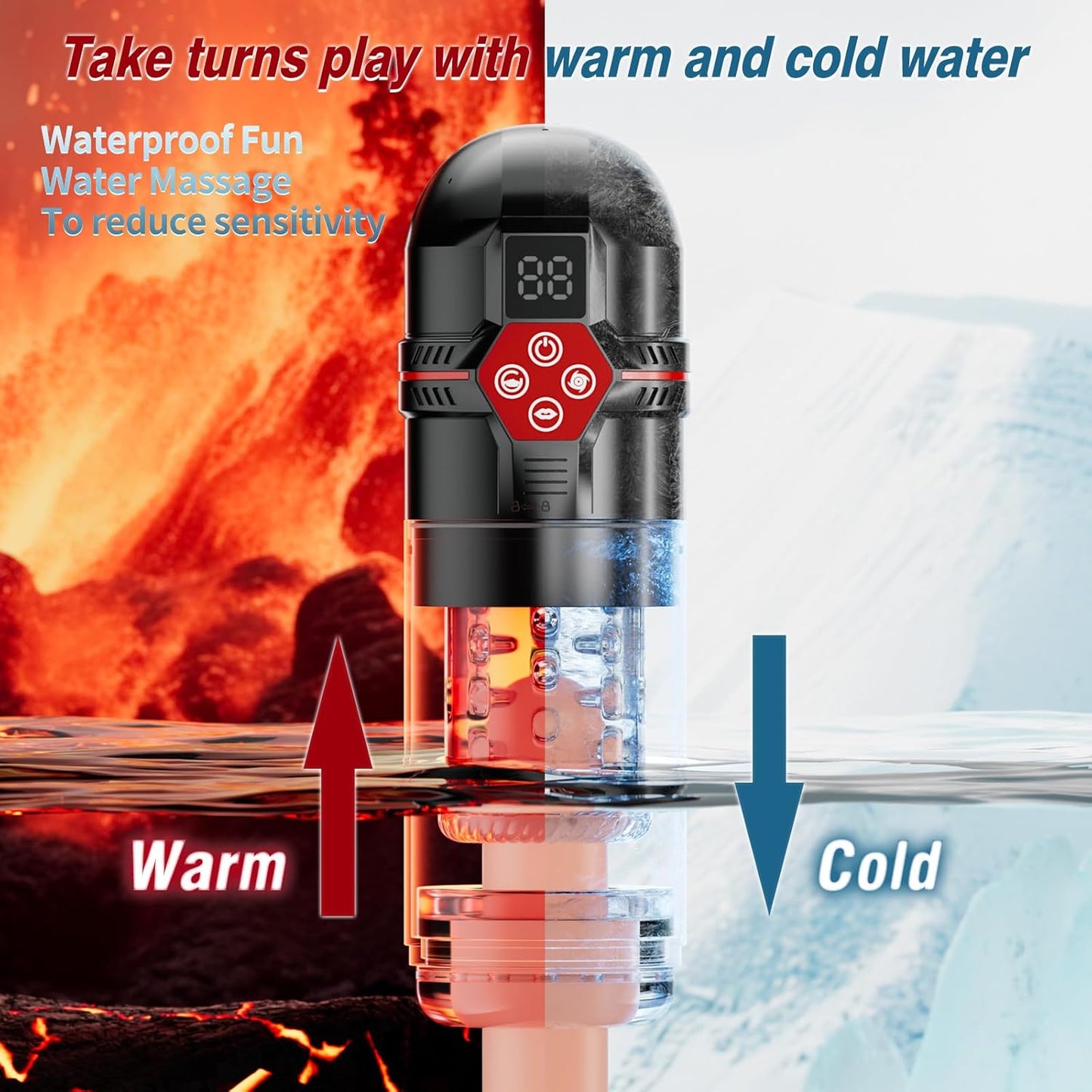 Male Masturbator Penis Pump - Male Sex Toys for Men with Upgrade 12 S Vacuum Pump & 7 Thrusting Rotating Vibrating Sucking Licking LCD Adult Toys Mens Sex Toys Pocket Pussy Pumps & Enlargers