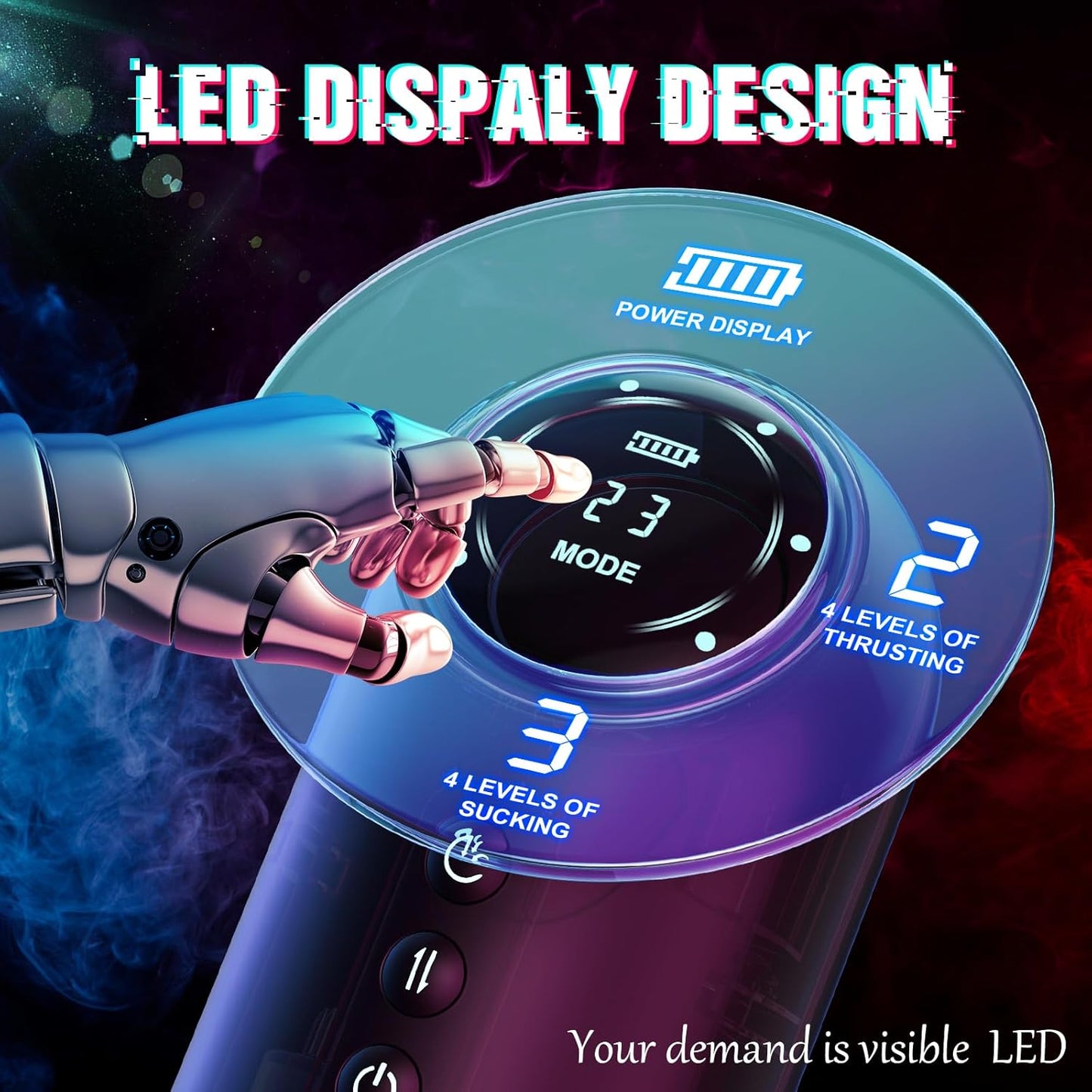 ON-FIRE Automatic Male Masturbator Adult Toys Male Masturbators with 4 Thrusting &4 Sucking &10 Vibrating Modes