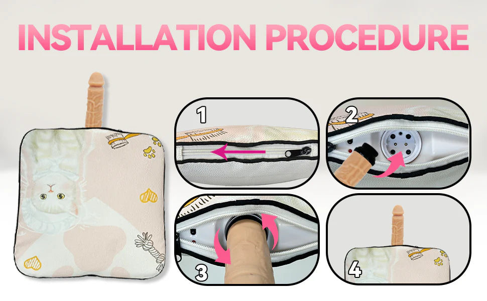 Infinity Pillow With Hidden Dildo Travel Pillow Dildo Toy Remote Contol Sex Machine With 1*Dildo 1 Tongue 1*Remote