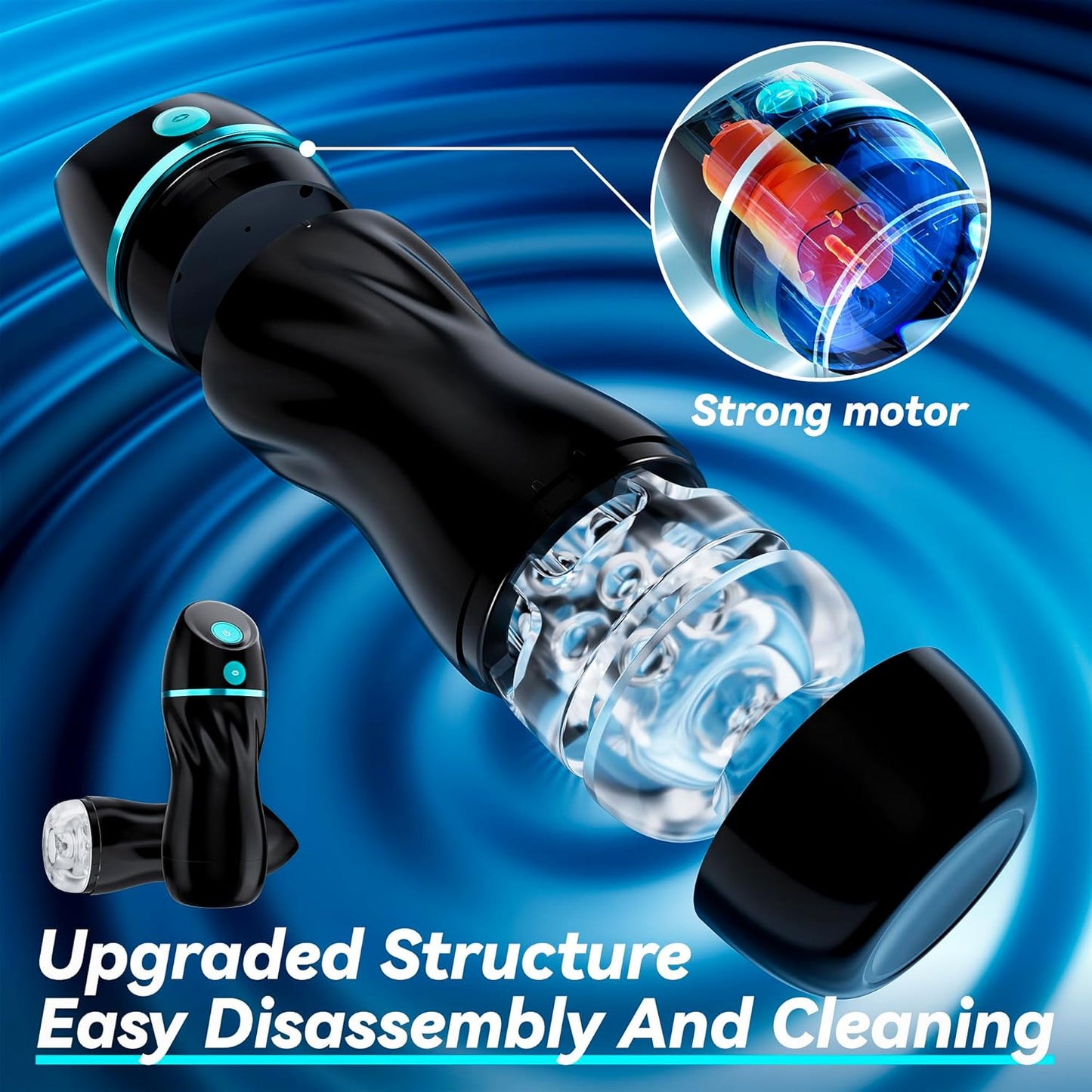 EINSEO Automatic Sucking Male Masturbators - Upgraded 7 Vibration & Suction Hands Free Pocket Pussy Male Stroker with 3D Realistic Textured, Blowjob Toy Mens Adult Male Sex Toys for Men