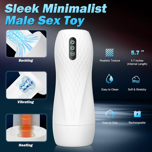 Automatic Male Masturbator Penis Pump,Sex Toys for Men Pocket Pussy Male Stroker Blowjob Machine with 5 Sucking & 10 Vibrating