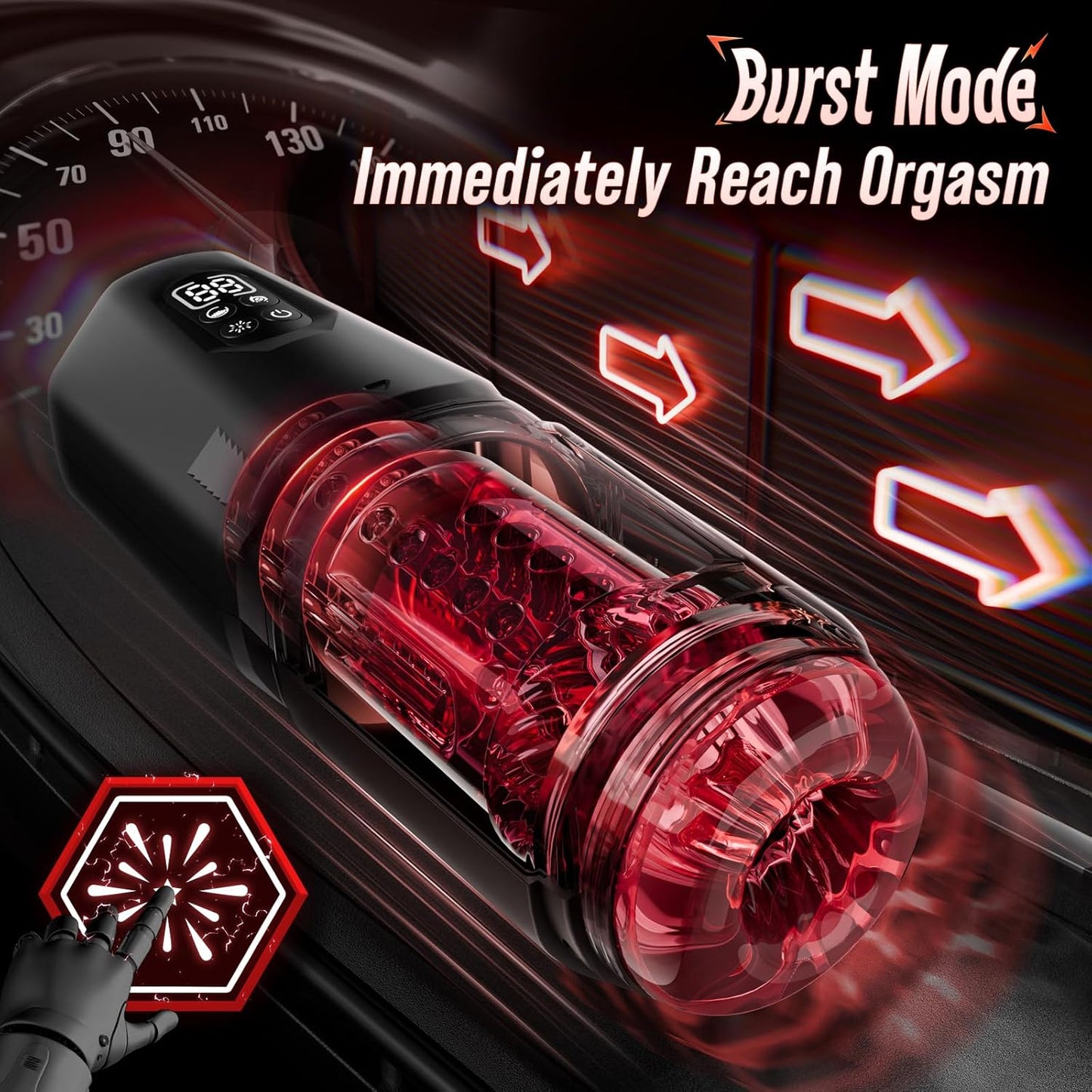 Male Sex Toys for Men - AI Sync Male Masturbator Stroker Adult Toys with 7 Thrusting & Rotating 7 Licking & Vibrating Modes, Hands-Free Sex Machine Pocket Pussy with One-Click Burst for Man