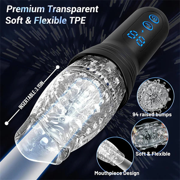 2024 New - Gawk Gawk 3000 Gluck Gluck 3000 Gauk Gauk 3000 Gwak Gwak 3000 Machine 360° Telescopic & Rotating & Vibrating Supre Enjoy Men’s Masturbation Cup