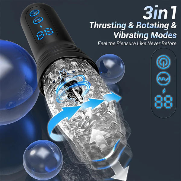 2024 New - Gawk Gawk 3000 Gluck Gluck 3000 Gauk Gauk 3000 Gwak Gwak 3000 Machine 360° Telescopic & Rotating & Vibrating Supre Enjoy Men’s Masturbation Cup