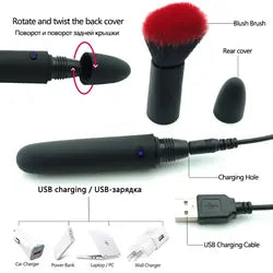 Makeup Brush Bullet Vibrator For Woman, Rechargeable Clitoris Stimulator