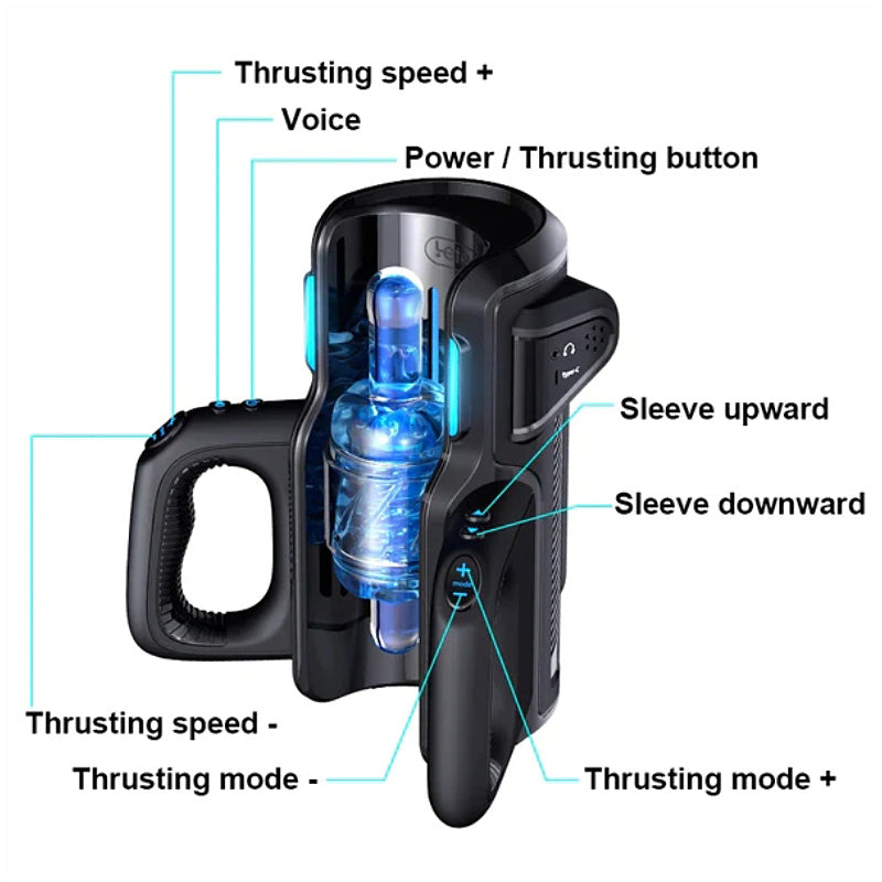 CAPPED- Leten 10 Thrusting High-speed Motor Masturbator Cup With Phone Holder Lurevibe Sex Toys Maestro sex machine