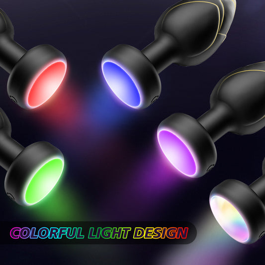 Led Light Up Butt Anal Plug Red Black 10 Light Up & Vibration modes