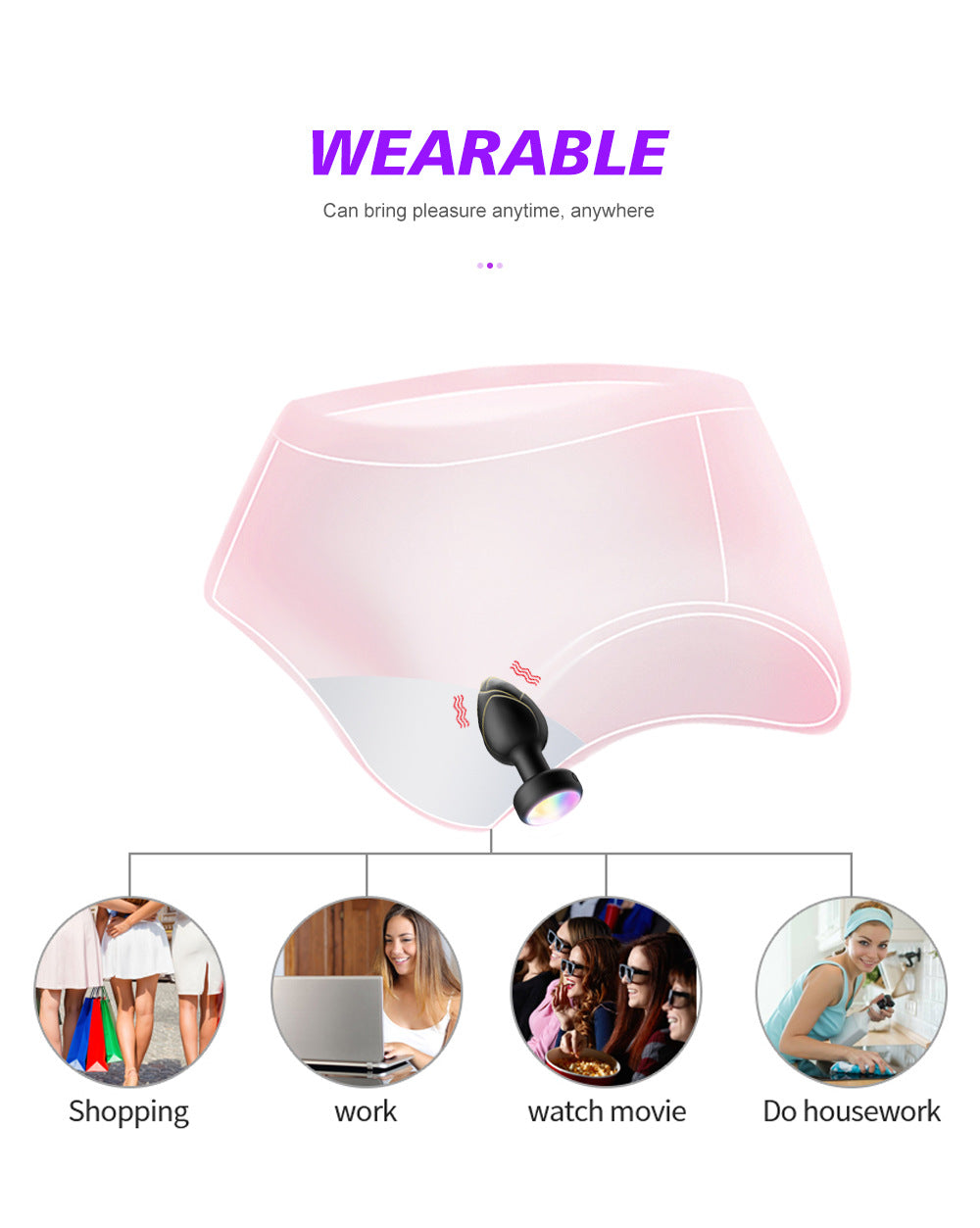 Led Light Up Butt Anal Plug Red Black 10 Light Up & Vibration modes