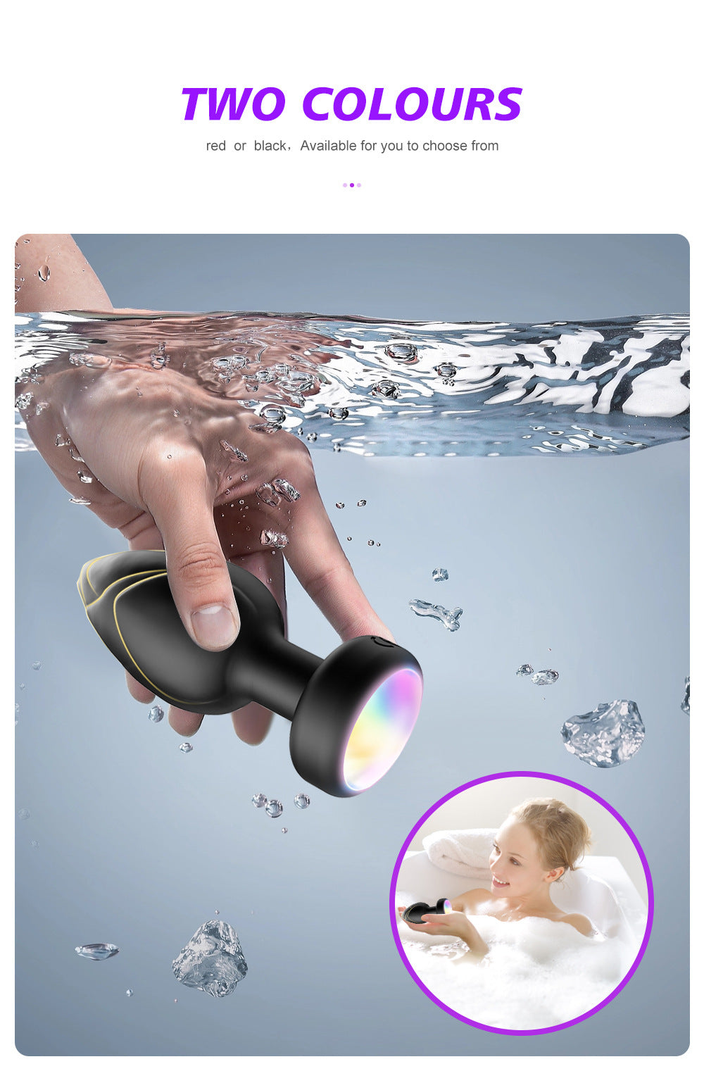 Led Light Up Butt Anal Plug Red Black 10 Light Up & Vibration modes