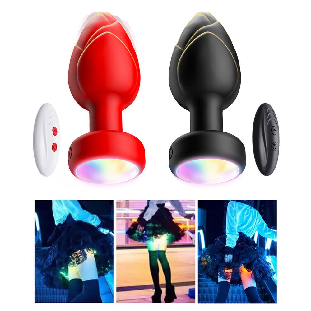 Led Light Up Butt Anal Plug Red Black 10 Light Up & Vibration modes