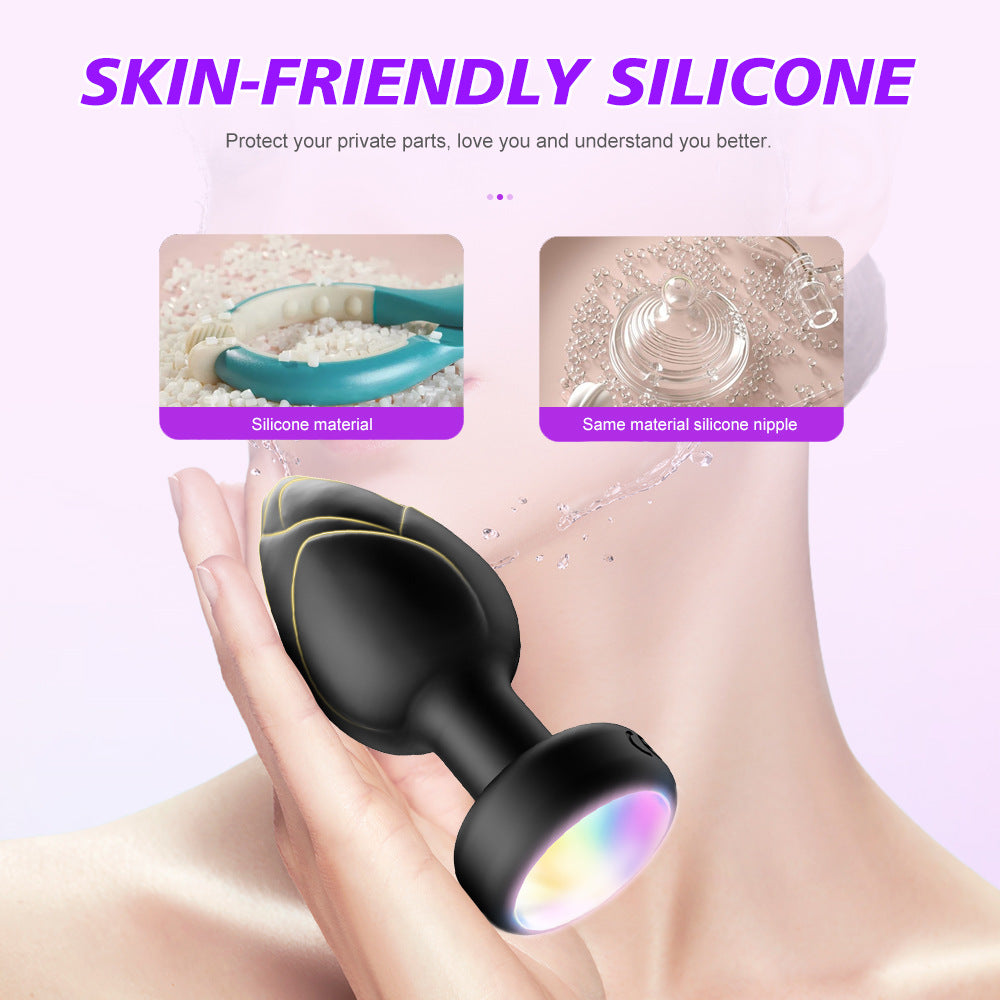 Led Light Up Butt Anal Plug Red Black 10 Light Up & Vibration modes