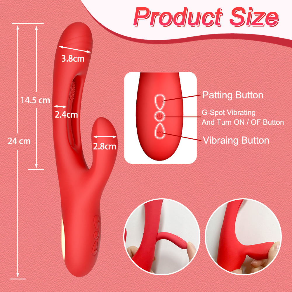 Bora - Rabbit Tapping G-Spot Av Wand Vibrator Sex Toy For Women