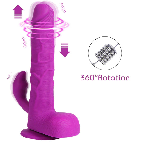 6 Vibration Frequencies Remote Control Thrusting Telescopic Rotating Dildo
