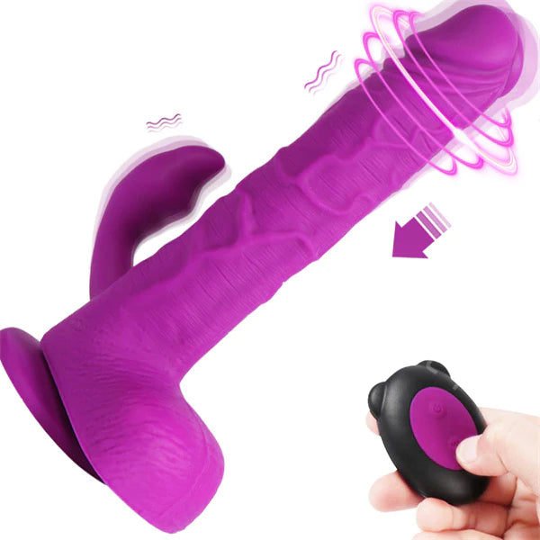 6 Vibration Frequencies Remote Control Thrusting Telescopic Rotating Dildo