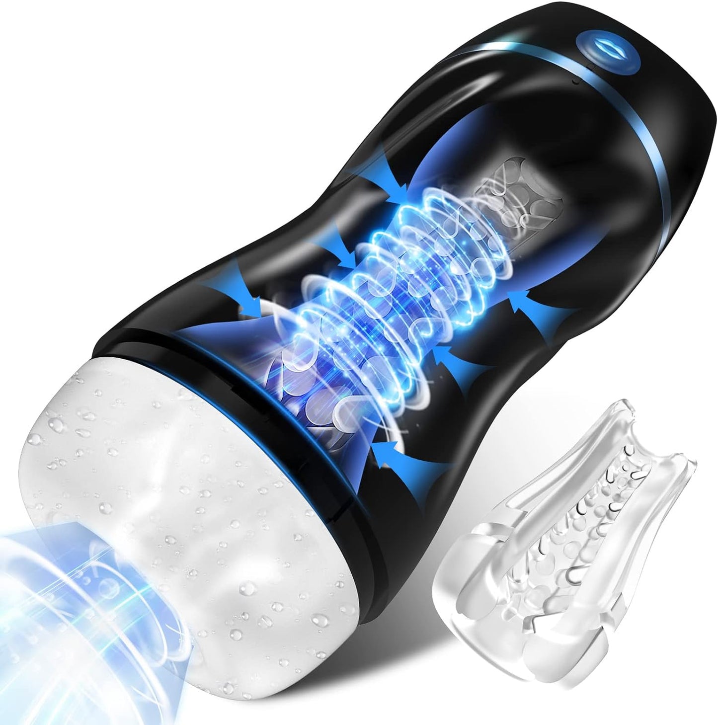 EINSEO Automatic Sucking Male Masturbators - Upgraded 7 Vibration & Suction Hands Free Pocket Pussy Male Stroker with 3D Realistic Textured, Blowjob Toy Mens Adult Male Sex Toys for Men