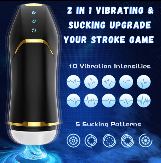 Evander Auto Sucking Male Masturbator - Vibrating & Waterproof