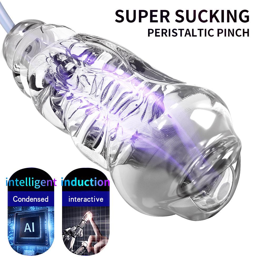 Cosmic Black Hole Sucking Clip Suction Transparent Remote Control Blowjob Male Masturbator Cup - Gawk 3000