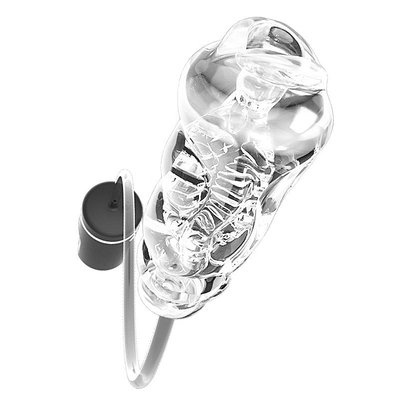 Cosmic Black Hole Sucking Clip Suction Transparent Remote Control Blowjob Male Masturbator Cup - Gawk 3000