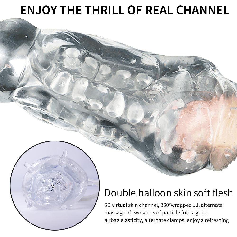 Cosmic Black Hole Sucking Clip Suction Transparent Remote Control Blowjob Male Masturbator Cup - Gawk 3000