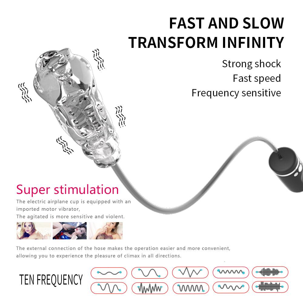 Cosmic Black Hole Sucking Clip Suction Transparent Remote Control Blowjob Male Masturbator Cup - Gawk 3000