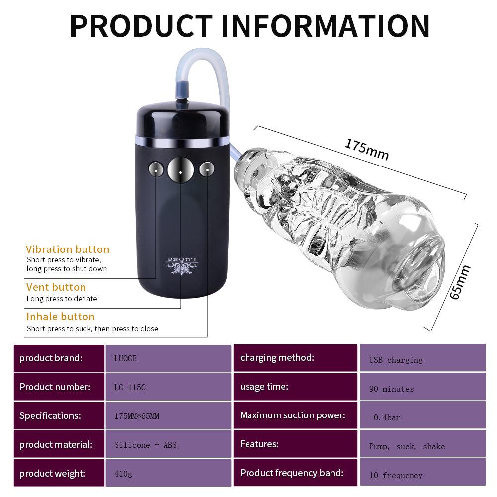 Cosmic Black Hole Sucking Clip Suction Transparent Remote Control Blowjob Male Masturbator Cup - Gawk 3000