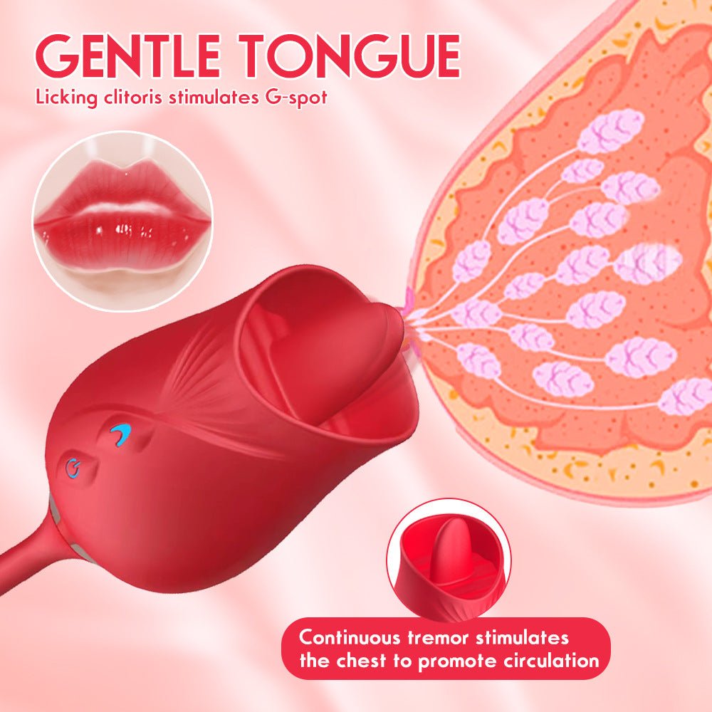 Rose Tongue Toy Vibrator With Dildo 3.0 - Gawk 3000