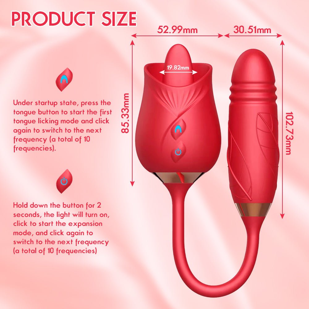 Rose Tongue Toy Vibrator With Dildo 3.0 - Gawk 3000