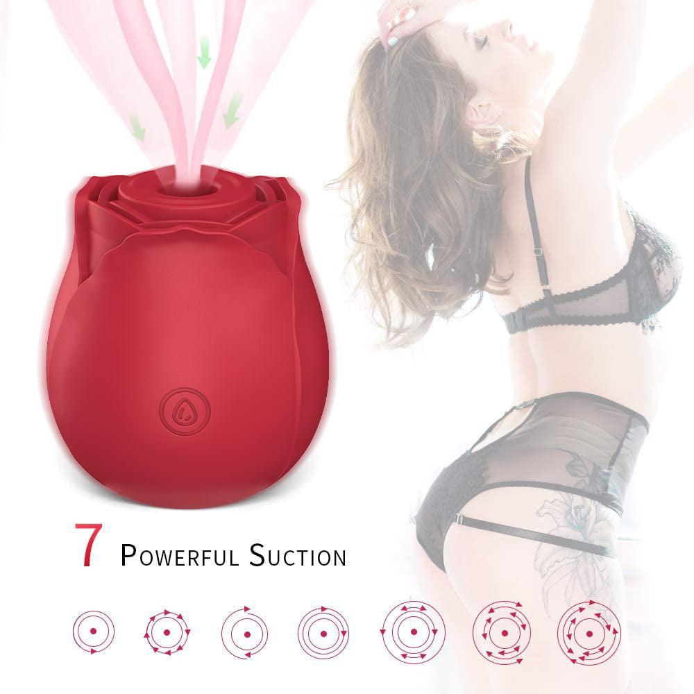 Rose Shape Vagina Sucking Vibrator Intimate Good Nipple Sucker Oral Licking Clitoris Stimulation Powerful Sex Toys for Women - Gawk 3000