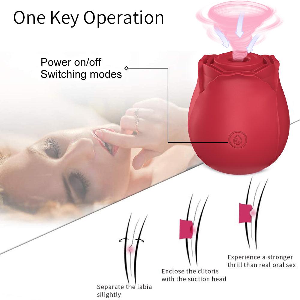 Rose Shape Vagina Sucking Vibrator Intimate Good Nipple Sucker Oral Licking Clitoris Stimulation Powerful Sex Toys for Women - Gawk 3000
