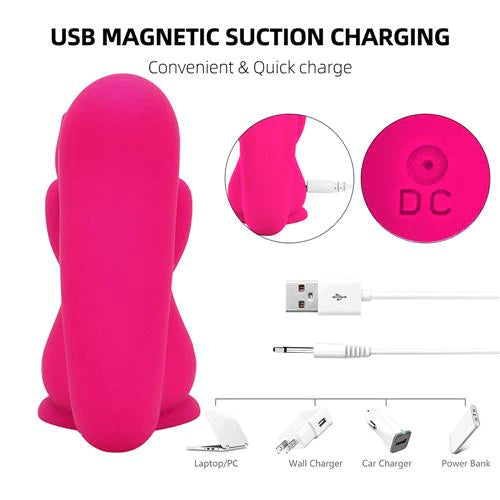 Cute Squirrel Vibrator Adult Sex Toy Hot Pink Sucking & Vibrating