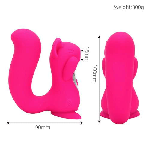 Cute Squirrel Vibrator Adult Sex Toy Hot Pink Sucking & Vibrating