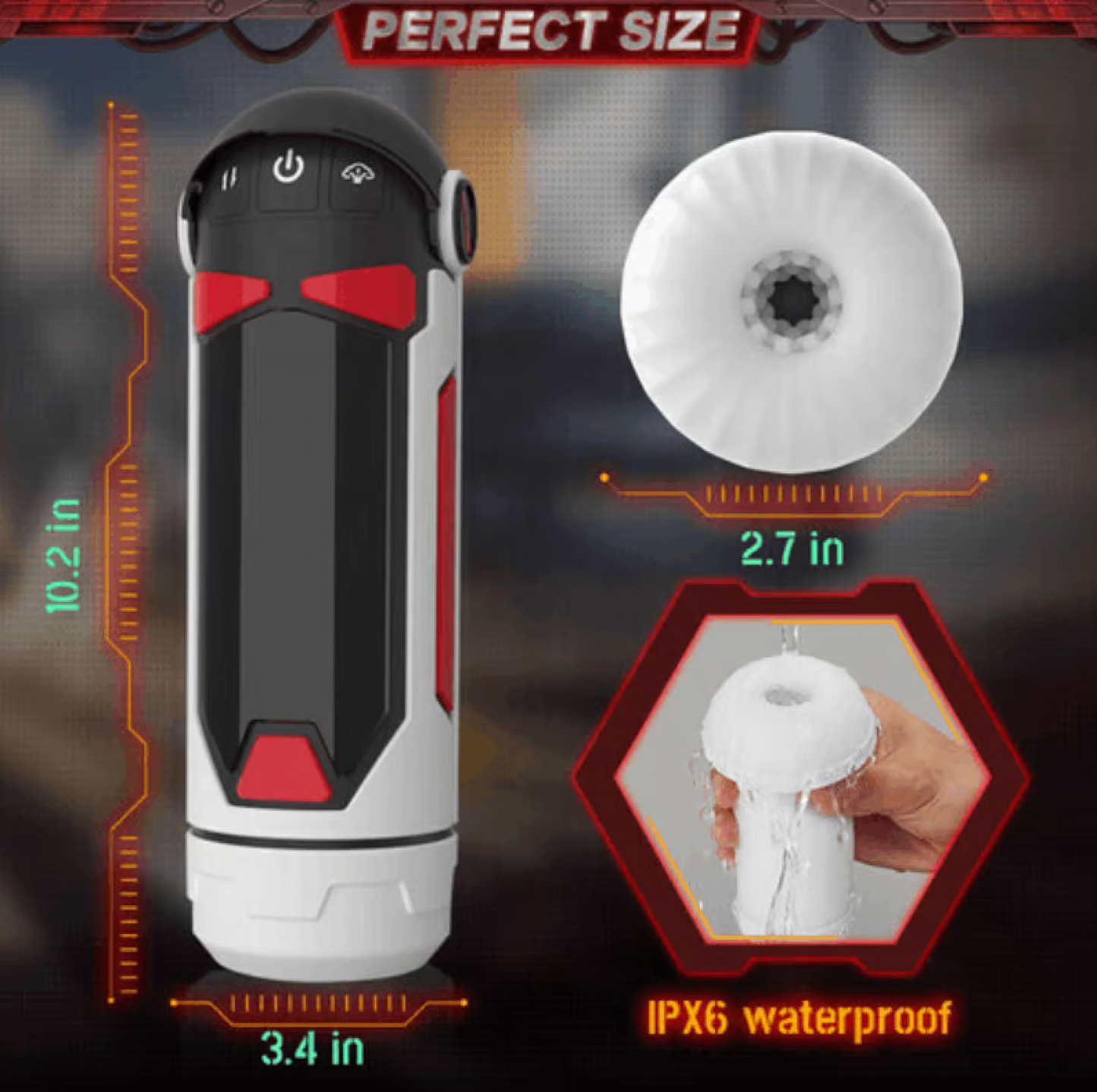 WHITE-NINJA Orgasm with 4 Thrusting & Heating Future Masturbator Cup
