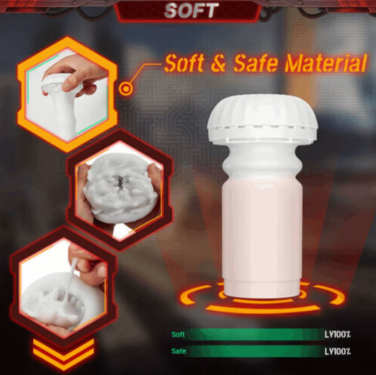 WHITE-NINJA Orgasm with 4 Thrusting & Heating Future Masturbator Cup