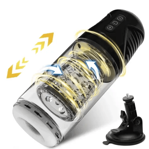 PRO-MILF Automatic Retractable Self Models Masturbating With Loud Ejaculation