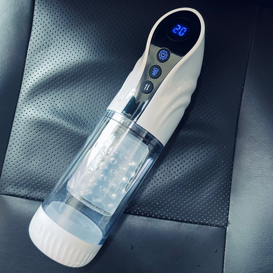 3-in-1 auto stroker with USB charging cable, wired earphones and user manual