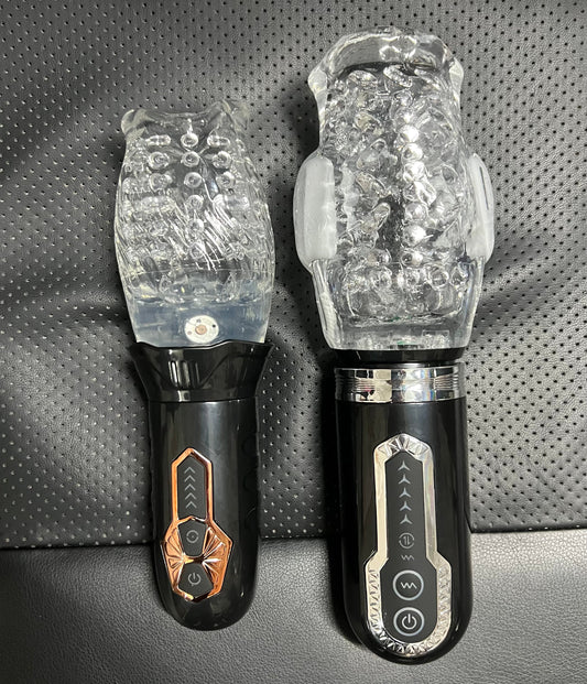 Gawk Gawk 3000 and Gluck Gluck 9000 shown side by side